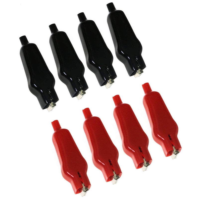 RuiLing 8-Pack 20A Insulated Alligator Clips Electric Circuit Test Testing Crocodile Clamps(4 Red+4 Black) - Image 1